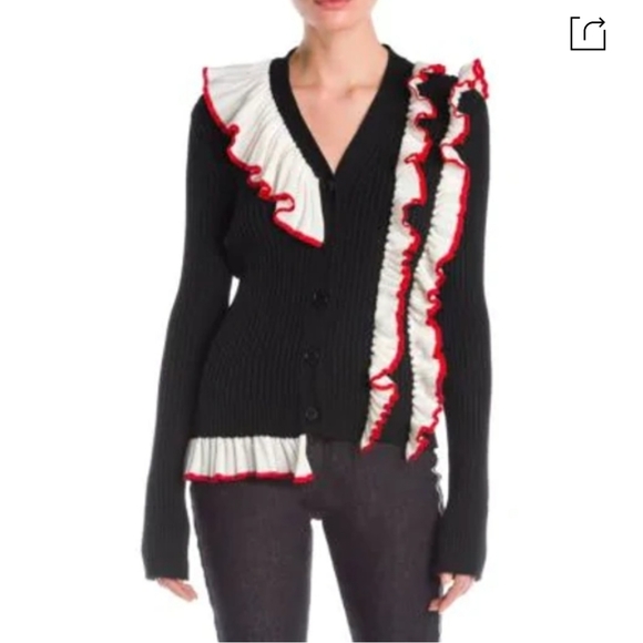 MSGM Sweaters - MSGM black ruffled sweater